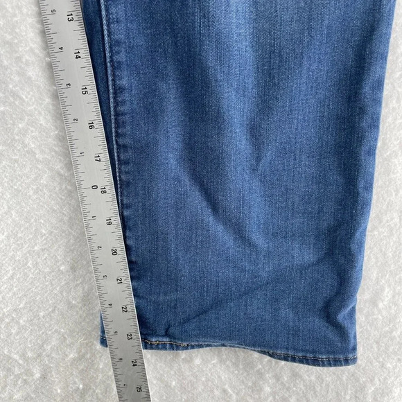 Levi's Pants Womens Sz 32 Blue Denim Stretch Straight Leg Highrise Cropped Jeans - Picture 5 of 11